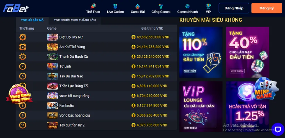 Hình ảnh tổng hợp các trò chơi tại g666win
